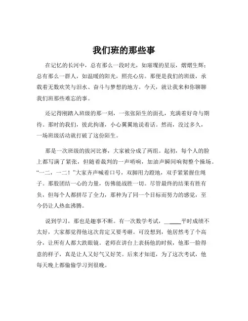 我们班的那些事