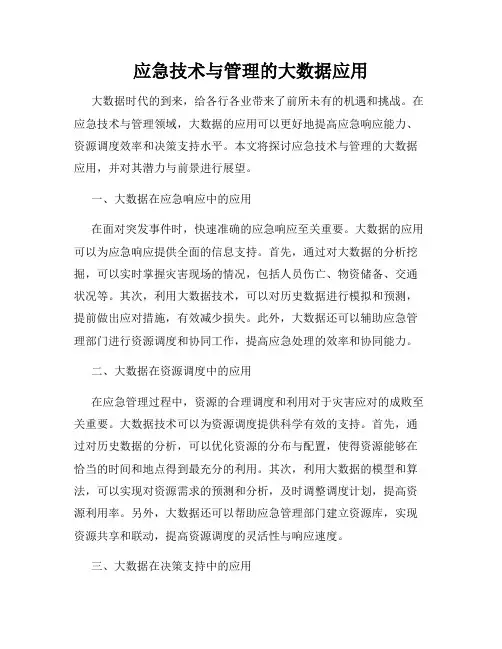 应急技术与管理的大数据应用