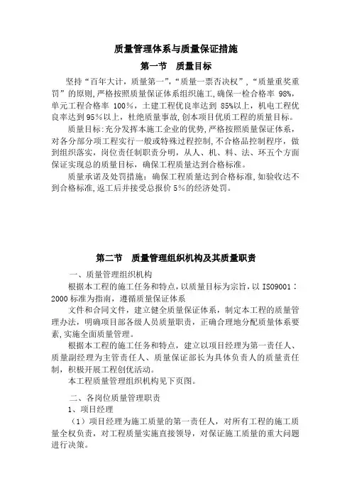 质量管理体系与质量保证措施