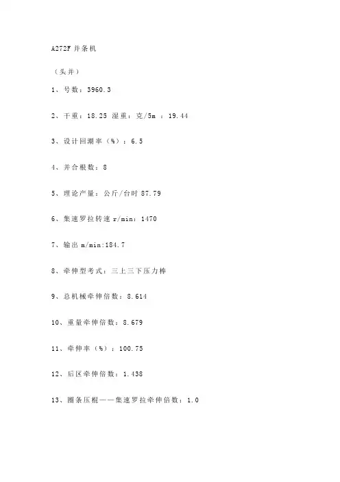 A272F并条机