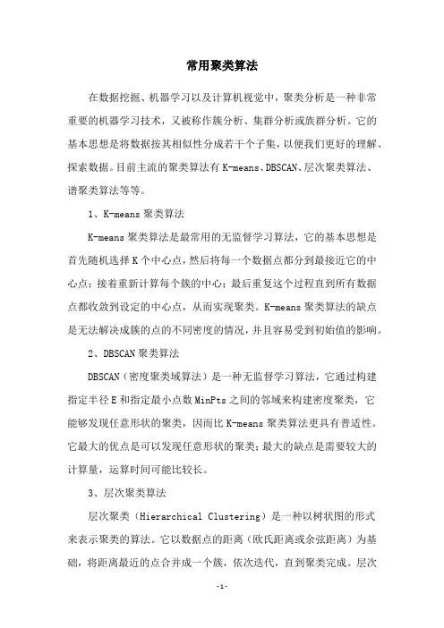 常用聚类算法