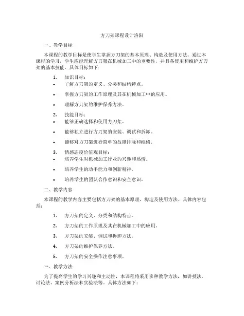 方刀架课程设计洛阳