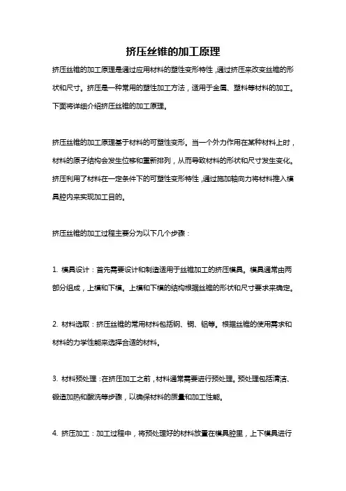 挤压丝锥的加工原理