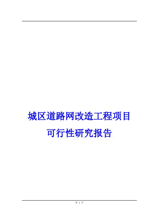 城区道路网改造工程项目可行性研究报告