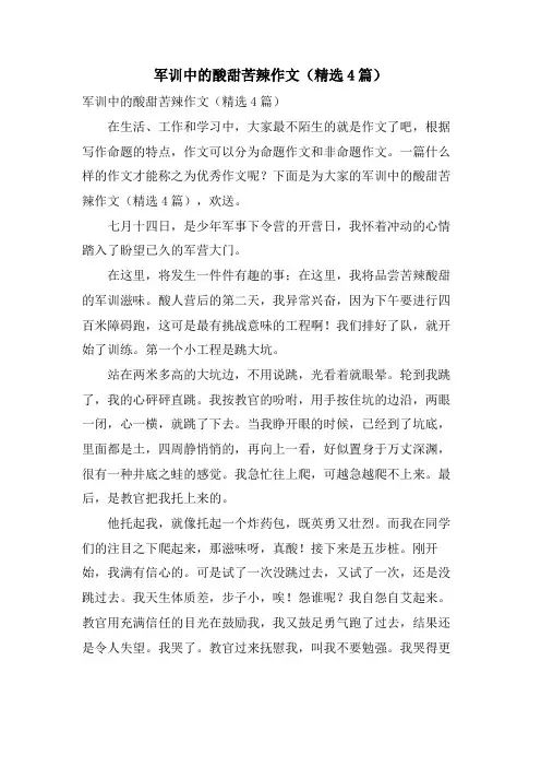 军训中的酸甜苦辣作文(4篇)