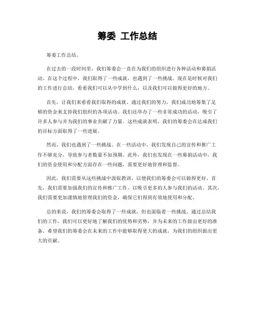 筹委 工作总结