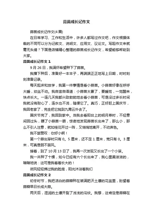 蒜苗成长记作文 2