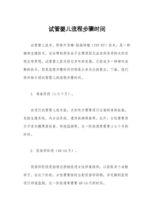 试管婴儿流程步骤时间