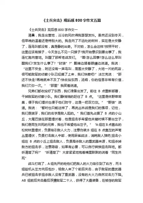 《士兵突击》观后感800字作文五篇
