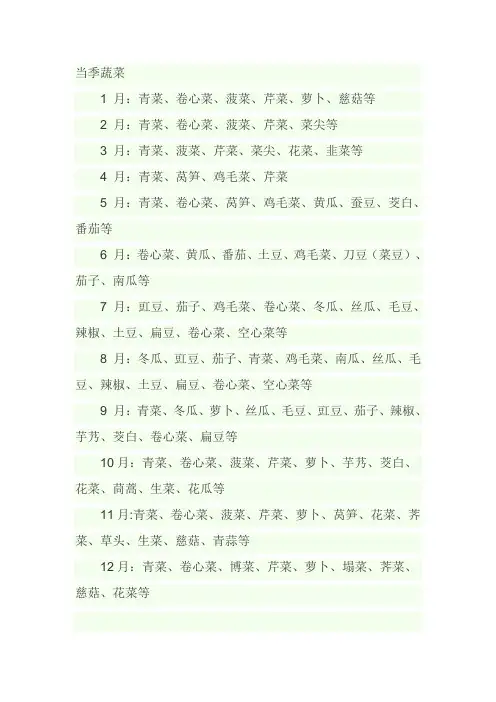 水果蔬菜大全