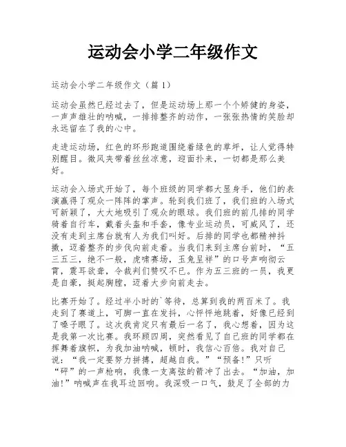 运动会小学二年级作文