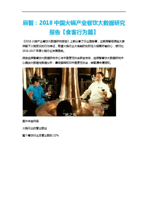 辰智：2018中国火锅产业餐饮大数据研究报告【食客行为篇】