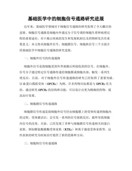 基础医学中的细胞信号通路研究进展
