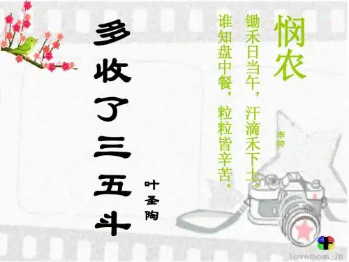 苏教版九上语文《多收了三五斗》ppt