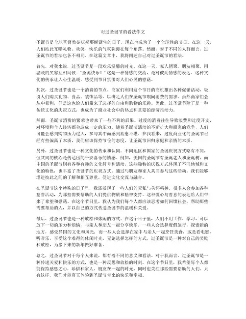 对过圣诞节的看法作文