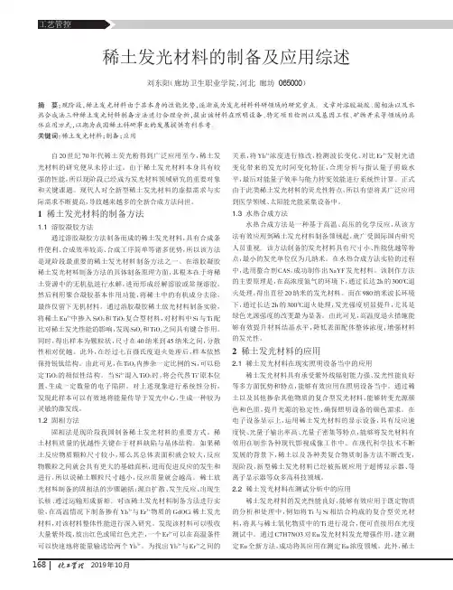 稀土发光材料的制备及应用综述