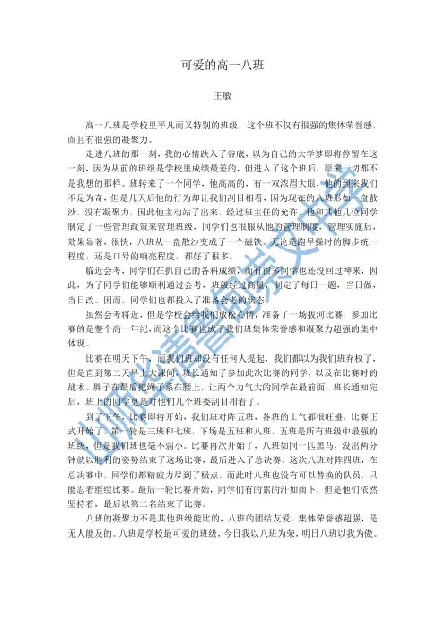 可爱的高一八班——山师华清鲁甸崇文中学