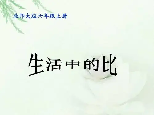 北师大版数学六年级上册《生活中的比》课件