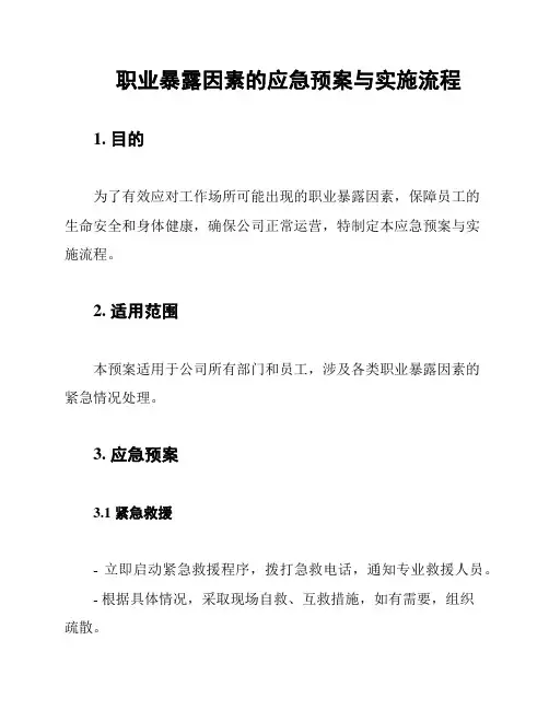 职业暴露因素的应急预案与实施流程