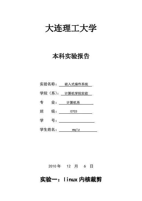 linux嵌入式实验报告