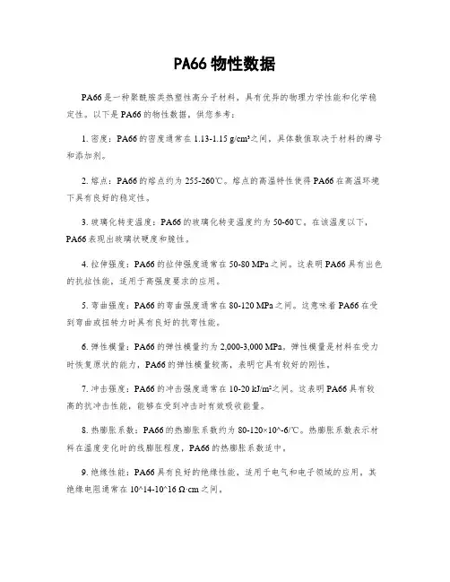 PA66物性数据