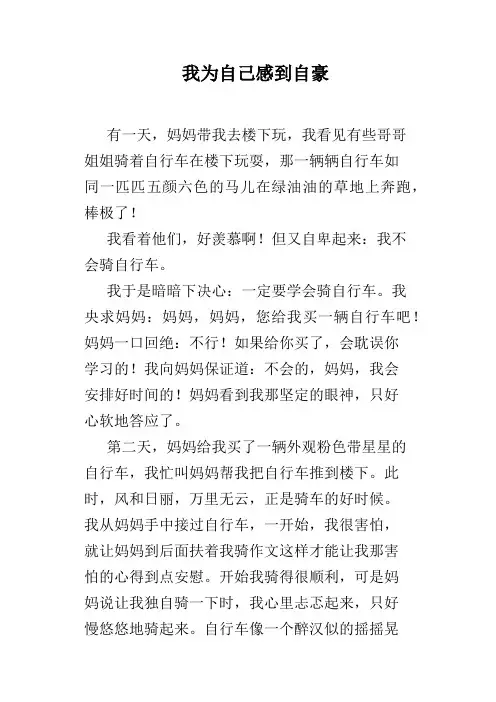 我为自己感到自豪