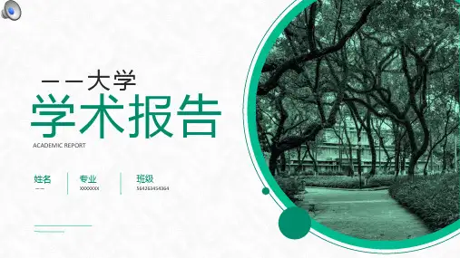 大学生学术报告汇报ppt模版