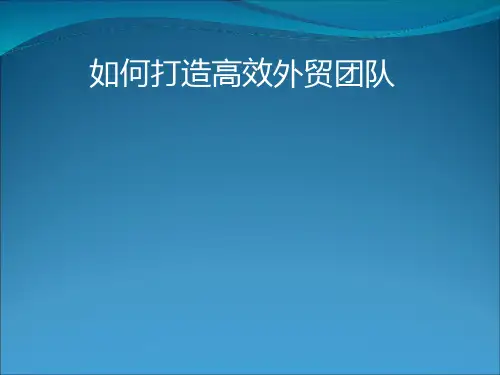 如何打造高效外贸团队(PPT41页)
