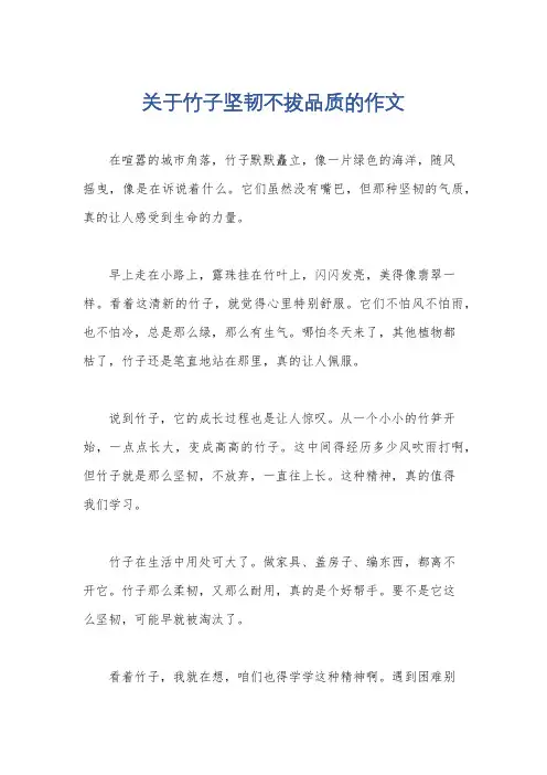 关于竹子坚韧不拔品质的作文