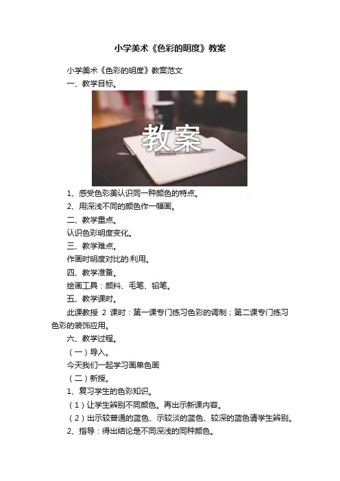 小学美术《色彩的明度》教案