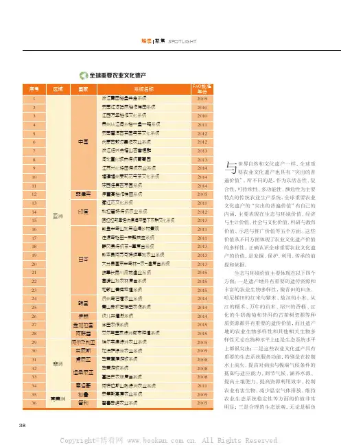 GIAHS价值的五色缤纷