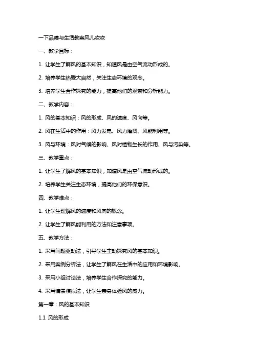 一下品德与生活教案风儿吹吹