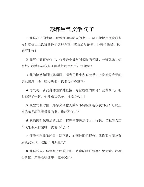 形容生气 文学 句子
