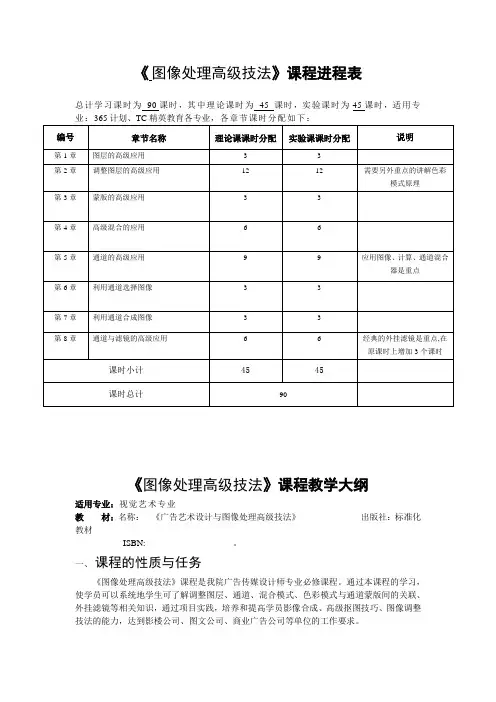 PS图像处理高级技法-教学大纲