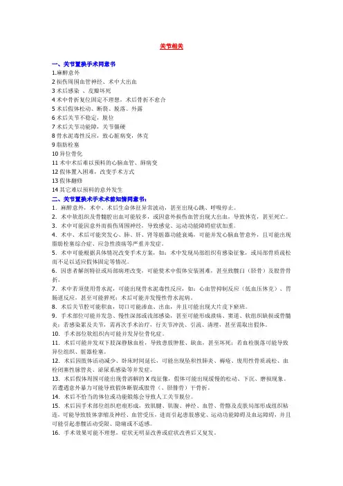 骨科手术同意书