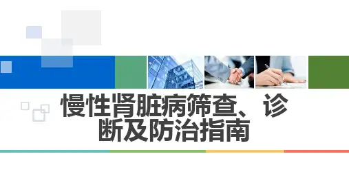 慢性肾脏病筛查诊断及防治指南