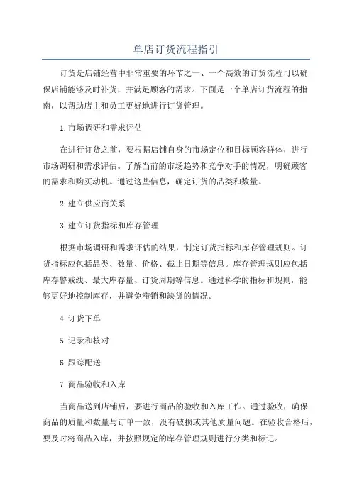 单店订货流程指引