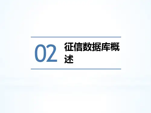 征信理论与实务第二章  征信数据库