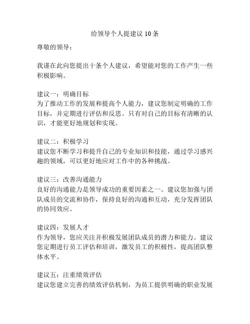 给领导个人提建议10条