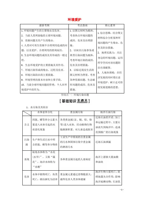2025版高考地理一轮复习第5部分环境保护教学案含解析鲁教版选修6
