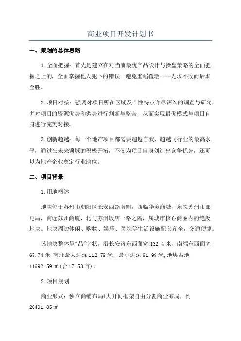商业项目开发计划书