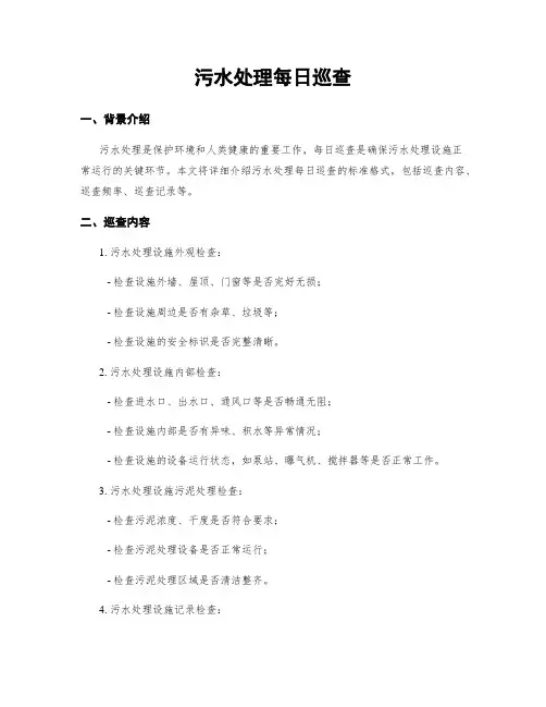 污水处理每日巡查