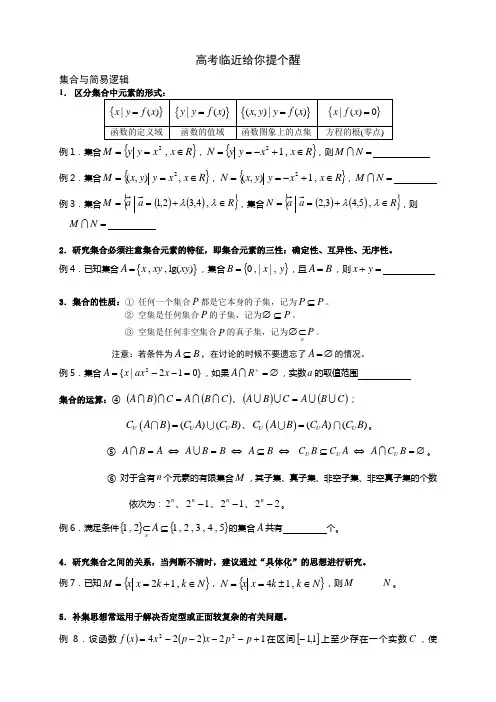 上海高考数学知识点整理(全)