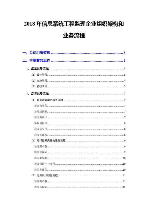 2018年信息系统工程监理企业组织架构和业务流程