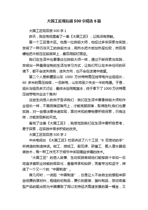 大国工匠观后感500字精选6篇