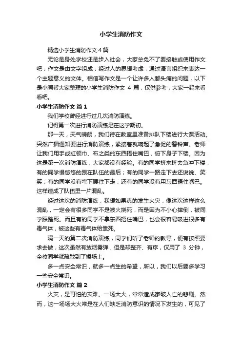 精选小学生消防作文4篇