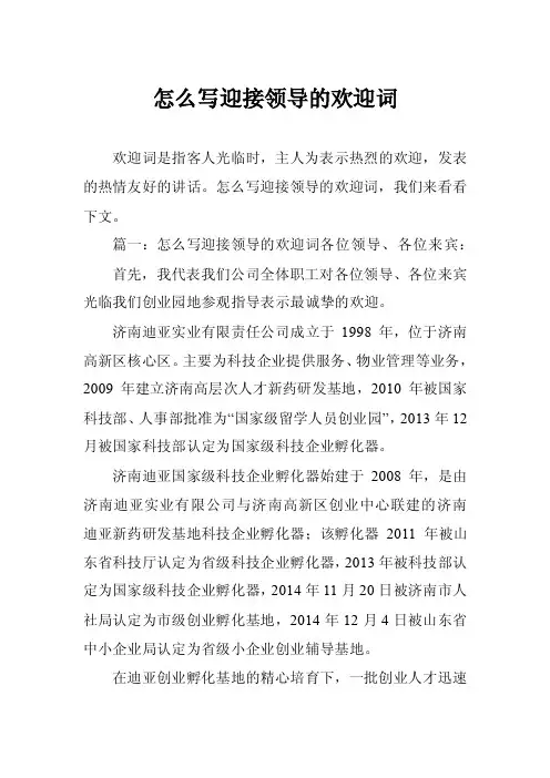 怎么写迎接领导的欢迎词