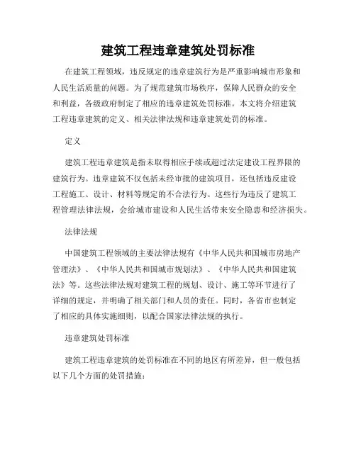 建筑工程违章建筑处罚标准