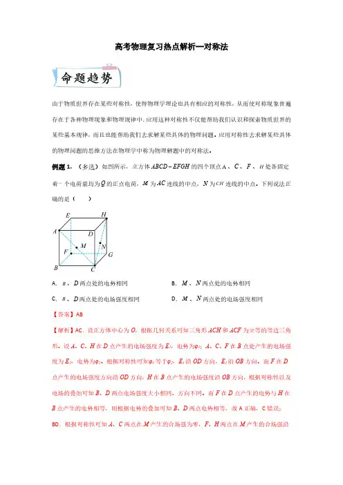 高考物理复习热点解析—对称法