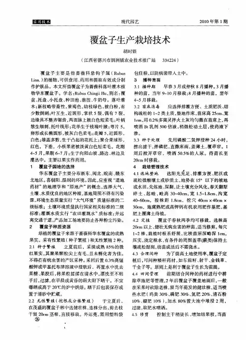 覆盆子生产栽培技术